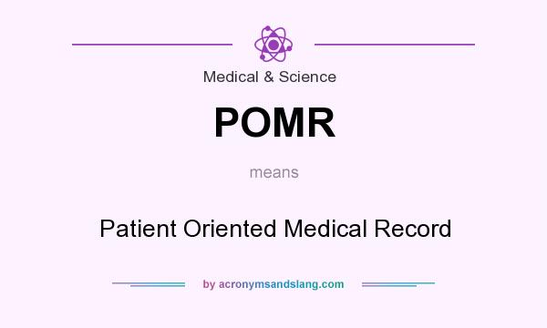 What does POMR mean? It stands for Patient Oriented Medical Record