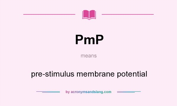 What does PmP mean? It stands for pre-stimulus membrane potential
