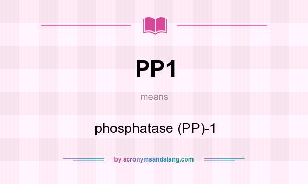 What does PP1 mean? It stands for phosphatase (PP)-1