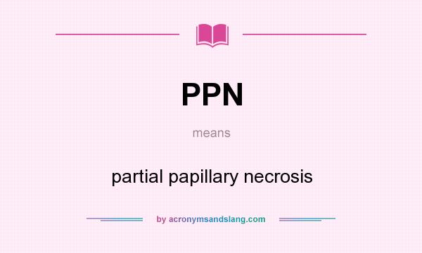 What does PPN mean? It stands for partial papillary necrosis