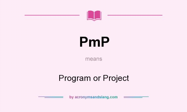 What does PmP mean? It stands for Program or Project