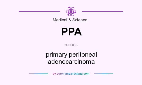 What does PPA mean? It stands for primary peritoneal adenocarcinoma