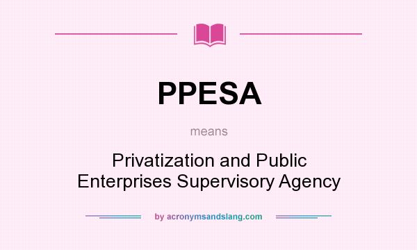 What does PPESA mean? It stands for Privatization and Public Enterprises Supervisory Agency