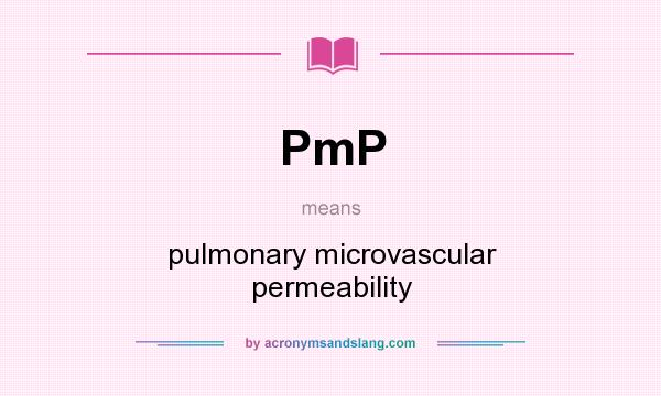 What does PmP mean? It stands for pulmonary microvascular permeability