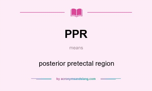 What does PPR mean? It stands for posterior pretectal region