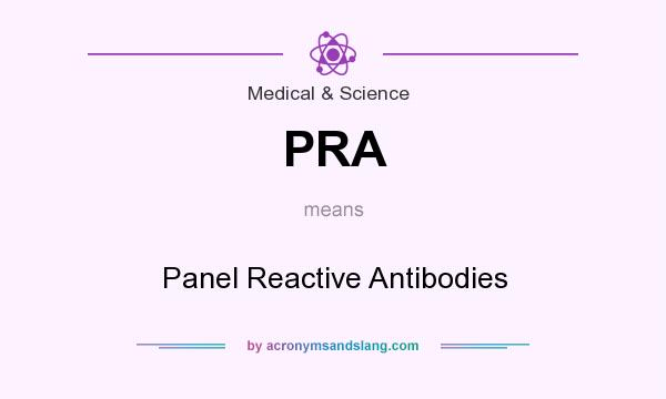 What does PRA mean? It stands for Panel Reactive Antibodies