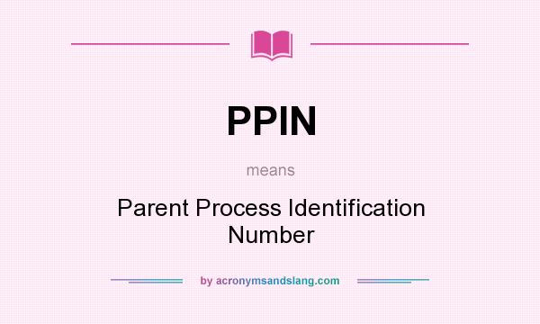 What does PPIN mean? It stands for Parent Process Identification Number