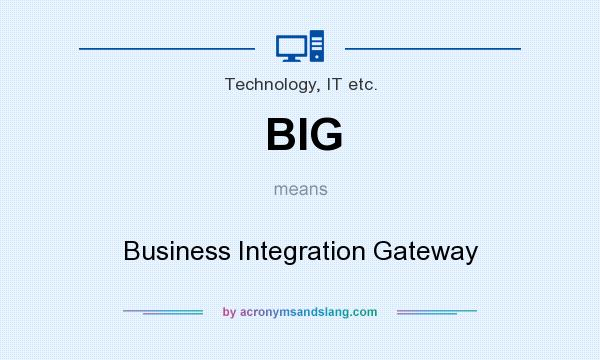 What does BIG mean? It stands for Business Integration Gateway
