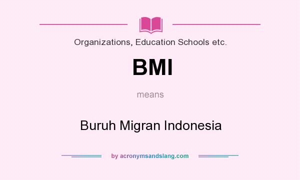 What does BMI mean? It stands for Buruh Migran Indonesia