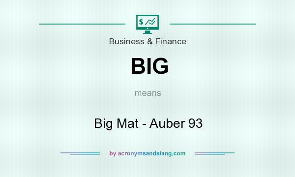 What does BIG mean? It stands for Big Mat - Auber 93