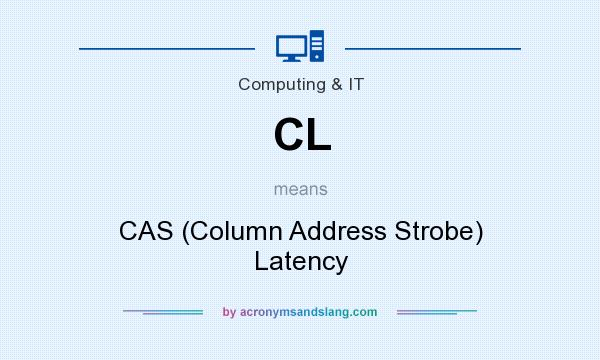 What does CL mean? It stands for CAS (Column Address Strobe) Latency
