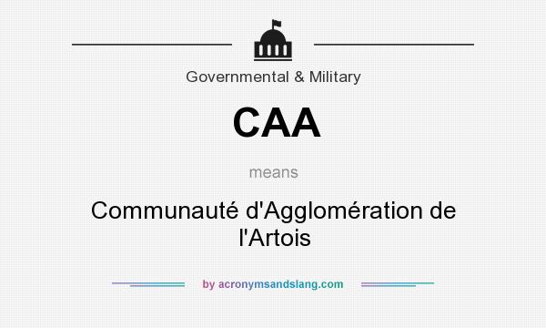 What does CAA mean? It stands for Communauté d`Agglomération de l`Artois