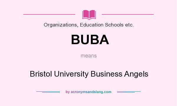 What does BUBA mean? It stands for Bristol University Business Angels