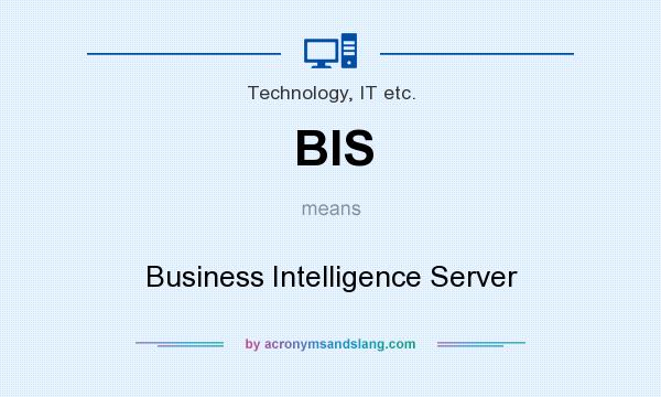 What does BIS mean? It stands for Business Intelligence Server