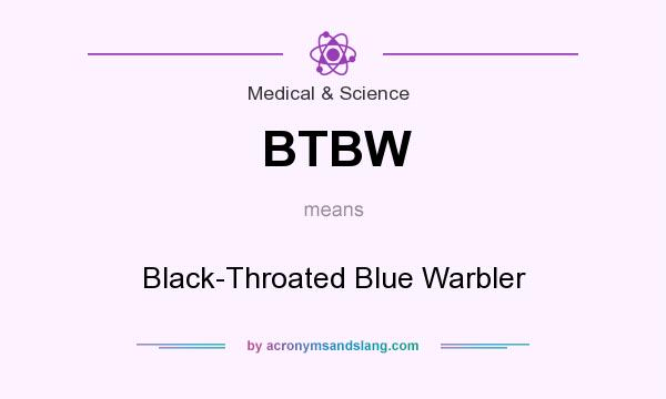 What does BTBW mean? It stands for Black-Throated Blue Warbler