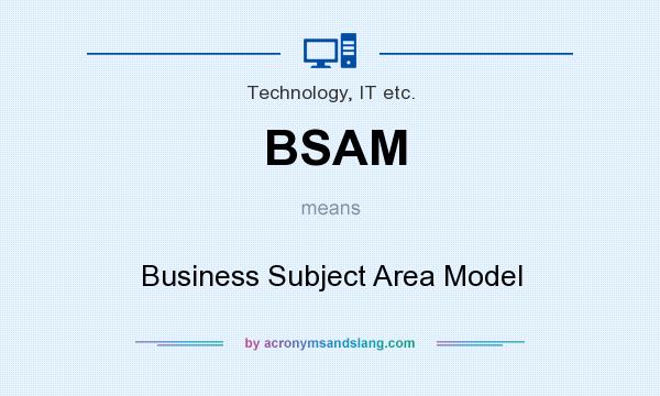 What does BSAM mean? It stands for Business Subject Area Model