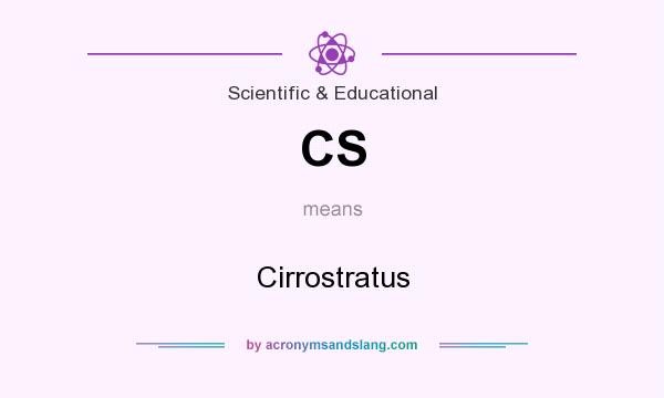 What does CS mean? It stands for Cirrostratus
