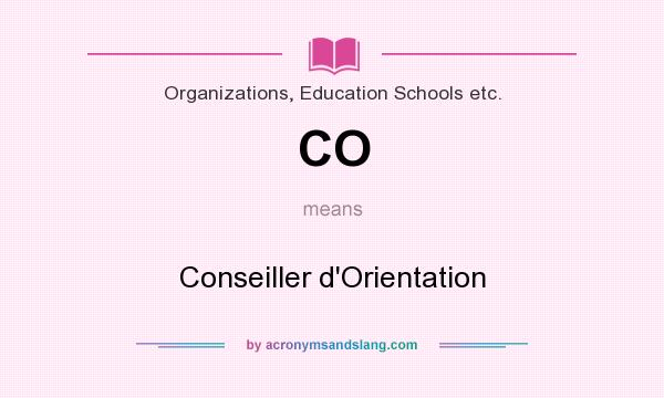 What does CO mean? It stands for Conseiller d`Orientation