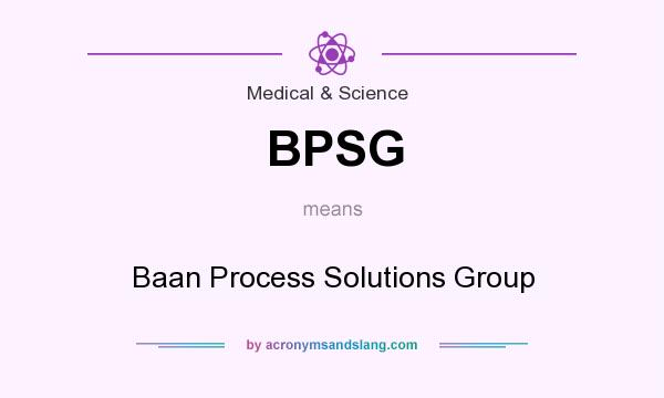What does BPSG mean? It stands for Baan Process Solutions Group