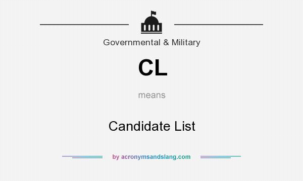 What does CL mean? It stands for Candidate List