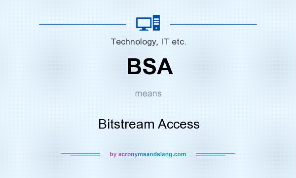 What does BSA mean? It stands for Bitstream Access
