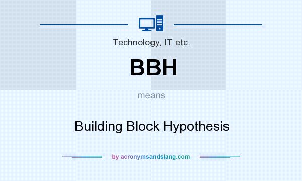What does BBH mean? It stands for Building Block Hypothesis