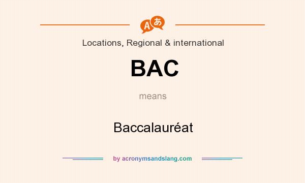 What does BAC mean? It stands for Baccalauréat