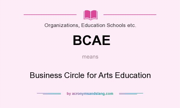 What does BCAE mean? It stands for Business Circle for Arts Education