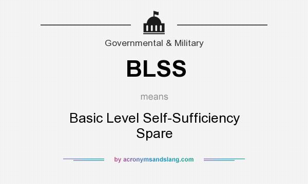 What does BLSS mean? It stands for Basic Level Self-Sufficiency Spare