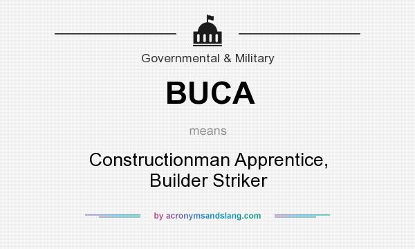 What does BUCA mean? It stands for Constructionman Apprentice, Builder Striker