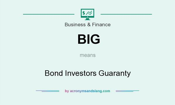 What does BIG mean? It stands for Bond Investors Guaranty