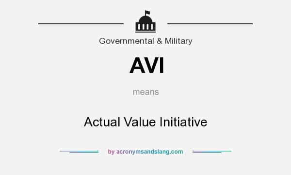 What does AVI mean? It stands for Actual Value Initiative