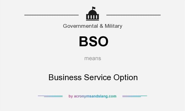 What does BSO mean? It stands for Business Service Option