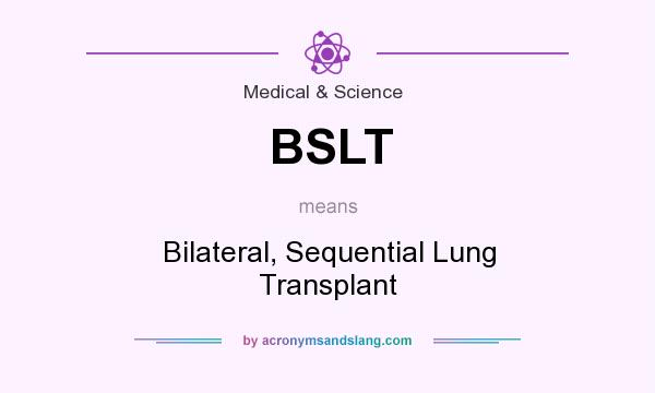 What does BSLT mean? It stands for Bilateral, Sequential Lung Transplant