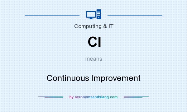 What does CI mean? It stands for Continuous Improvement