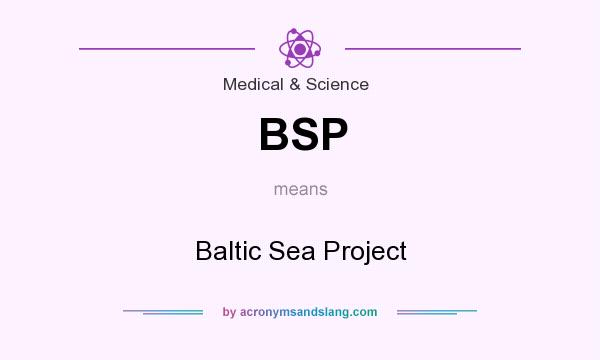 What does BSP mean? It stands for Baltic Sea Project