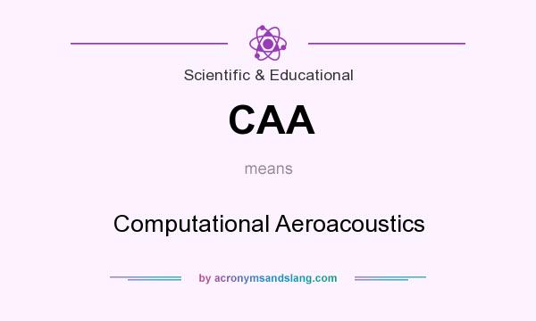 What does CAA mean? It stands for Computational Aeroacoustics