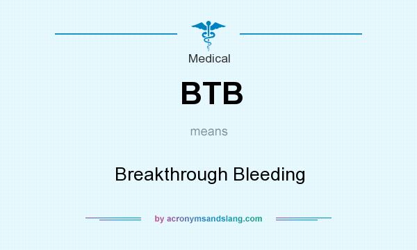 What does BTB mean? It stands for Breakthrough Bleeding
