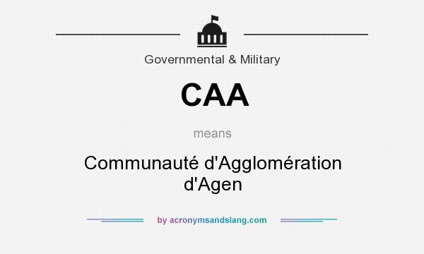 What does CAA mean? It stands for Communauté d`Agglomération d`Agen