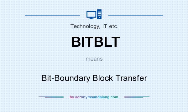 What does BITBLT mean? It stands for Bit-Boundary Block Transfer