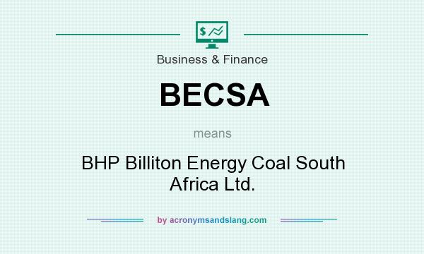 What does BECSA mean? It stands for BHP Billiton Energy Coal South Africa Ltd.