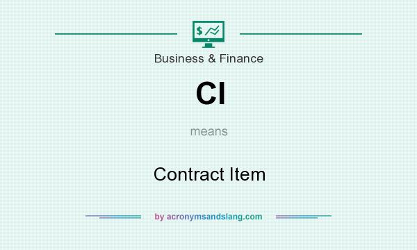 What does CI mean? It stands for Contract Item