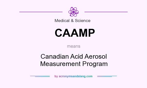 What does CAAMP mean? It stands for Canadian Acid Aerosol Measurement Program