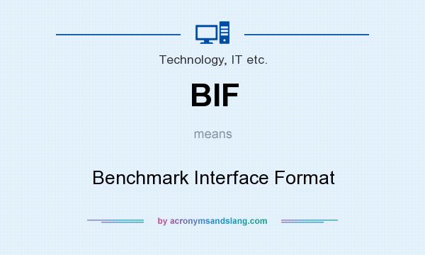 What does BIF mean? It stands for Benchmark Interface Format