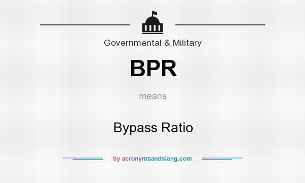 What does BPR mean? It stands for Bypass Ratio
