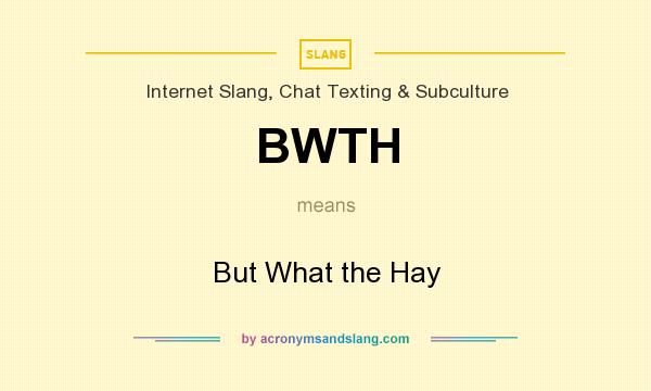 What does BWTH mean? It stands for But What the Hay