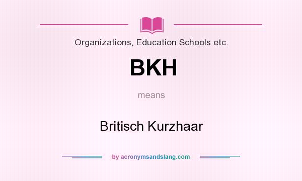 What does BKH mean? It stands for Britisch Kurzhaar