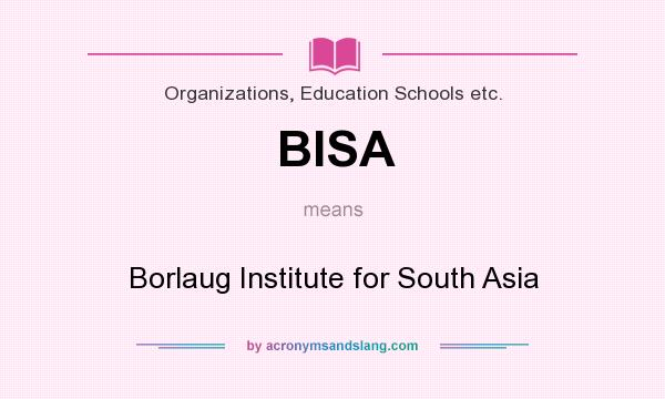 What does BISA mean? It stands for Borlaug Institute for South Asia