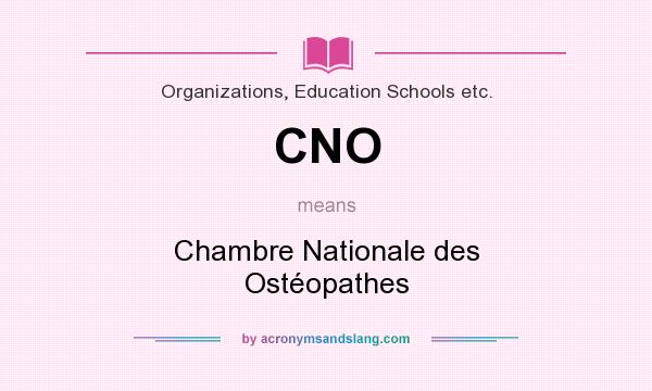 What does CNO mean? It stands for Chambre Nationale des Ostéopathes
