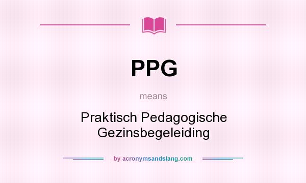What does PPG mean? It stands for Praktisch Pedagogische Gezinsbegeleiding
